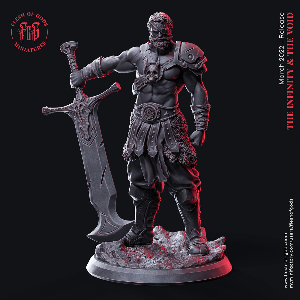D&D Swordsman Mini 28mm and 32mm Scale Mini TTRPG