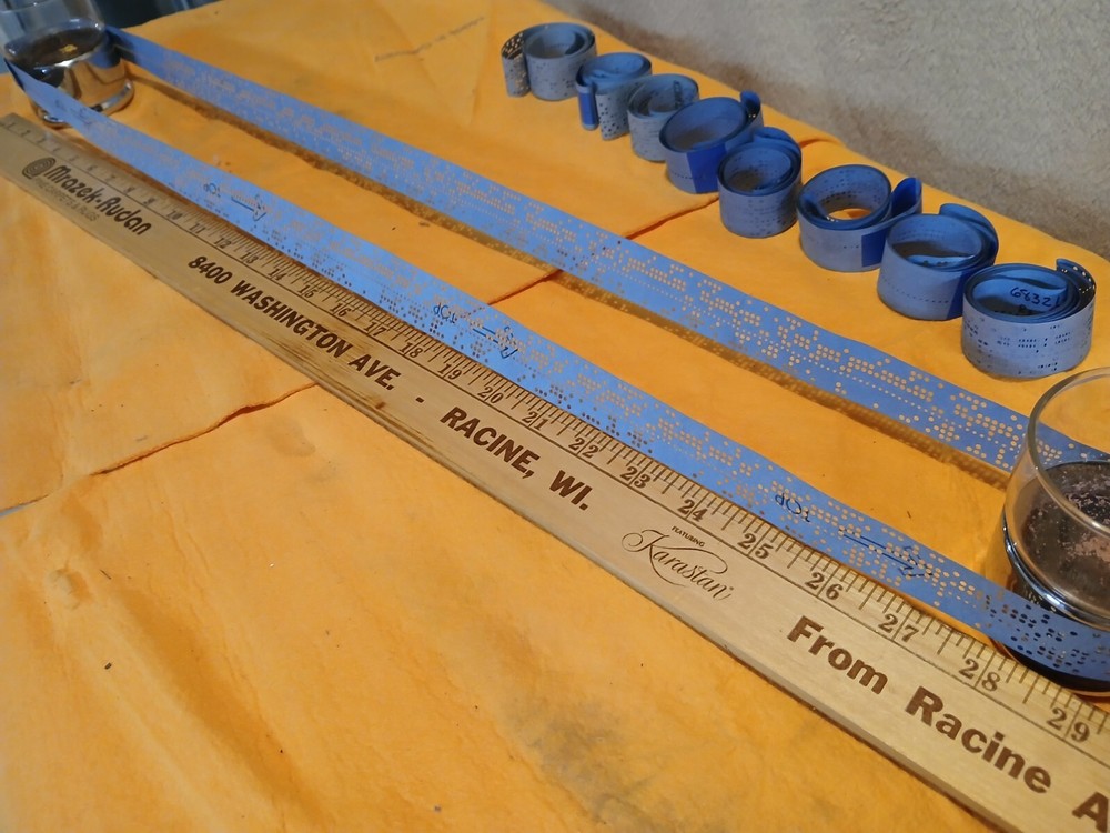 Ten Rolls - Vintage Computer Punched Paper Tape