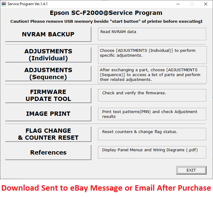 Service program Epson SureColor F2000