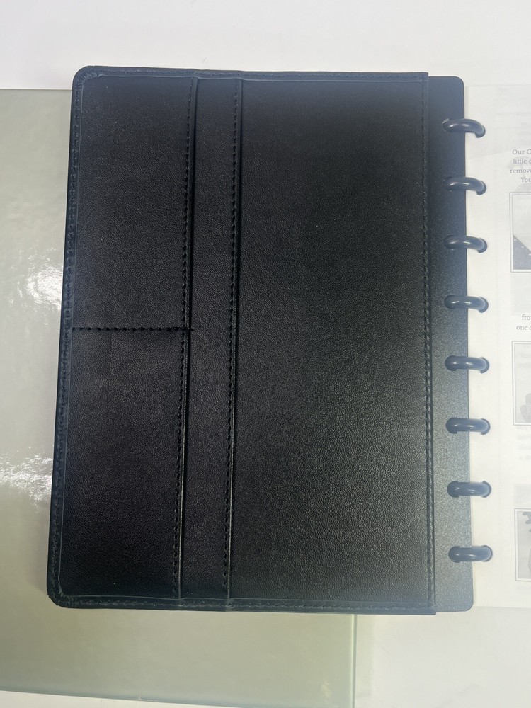 Levenger Circa Foldover Notebook Black Leather Size Junior New In Box