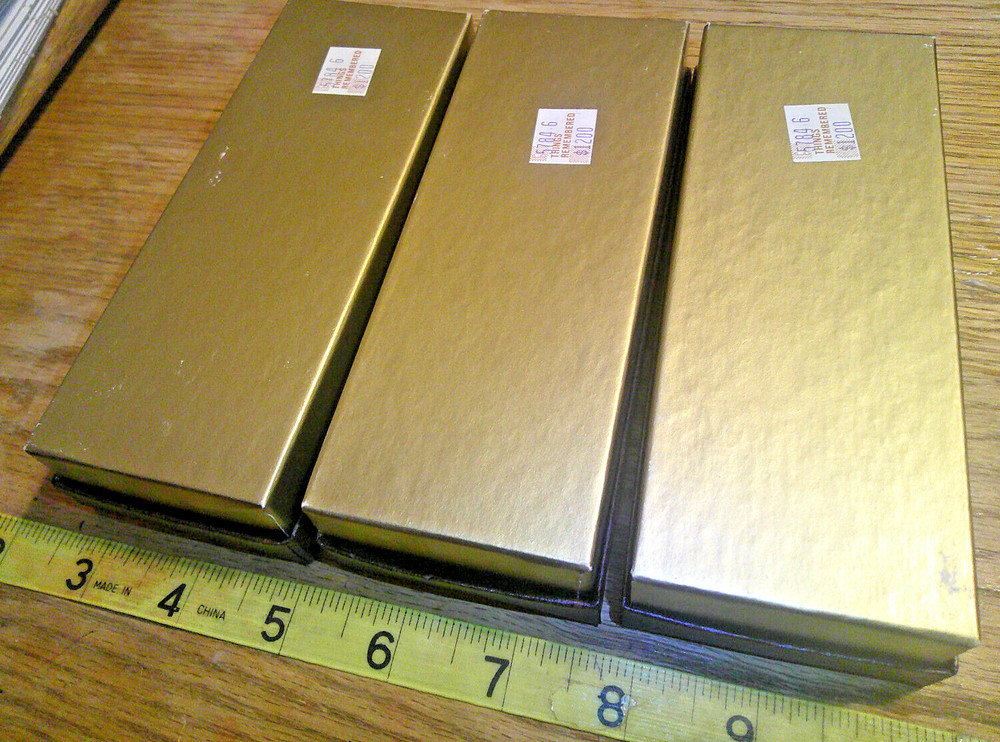 3 vintage Solid Brass Razors things remembered never engraved or used