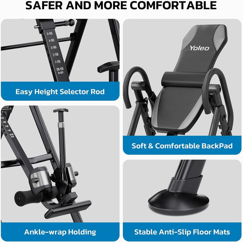 Gravity Inversion Table for Back Pain Relief 2026 New Inversion Table W/Lumbar S