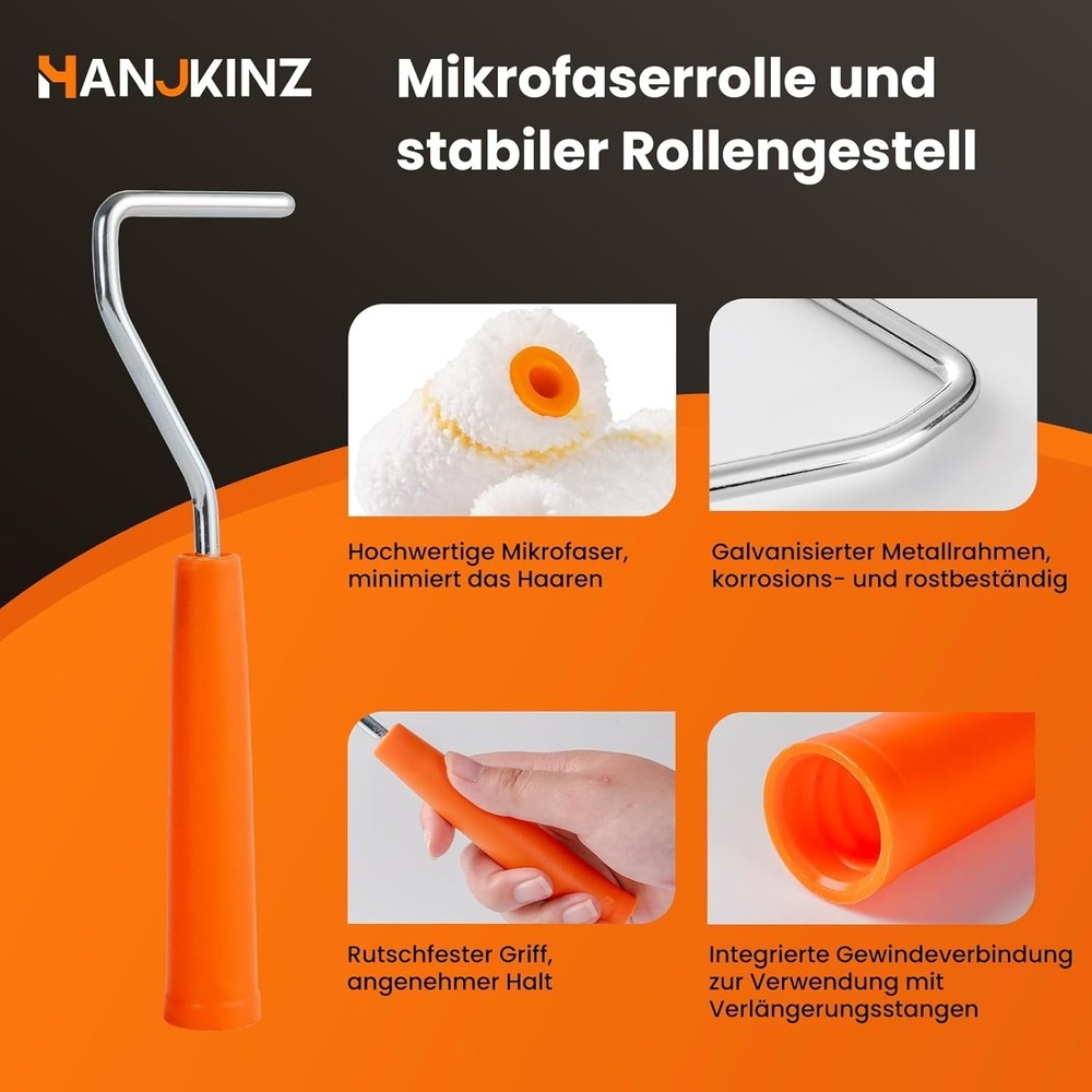 Paint Roller kit, 2 Inch 15 Pack Small Paint Roller Kit with Microfiber Paint Ro