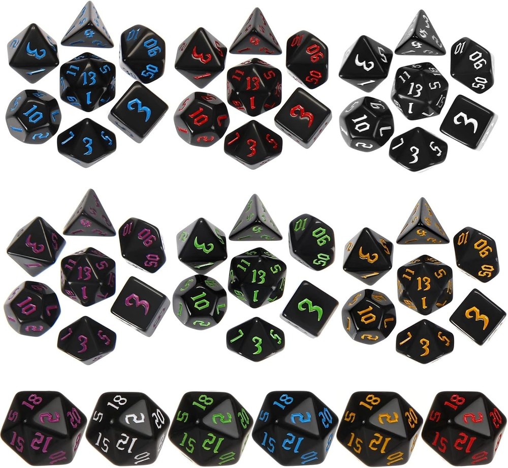 Bulk 700-Piece DND Polyhedral Dice Sets - Includes 10 Drawstring Bags!=