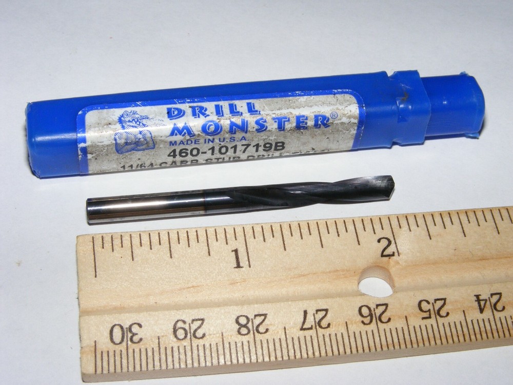 End Mill Drill Monster 460-101719B 11/16 Carb Stub Drill   (HOU) a3