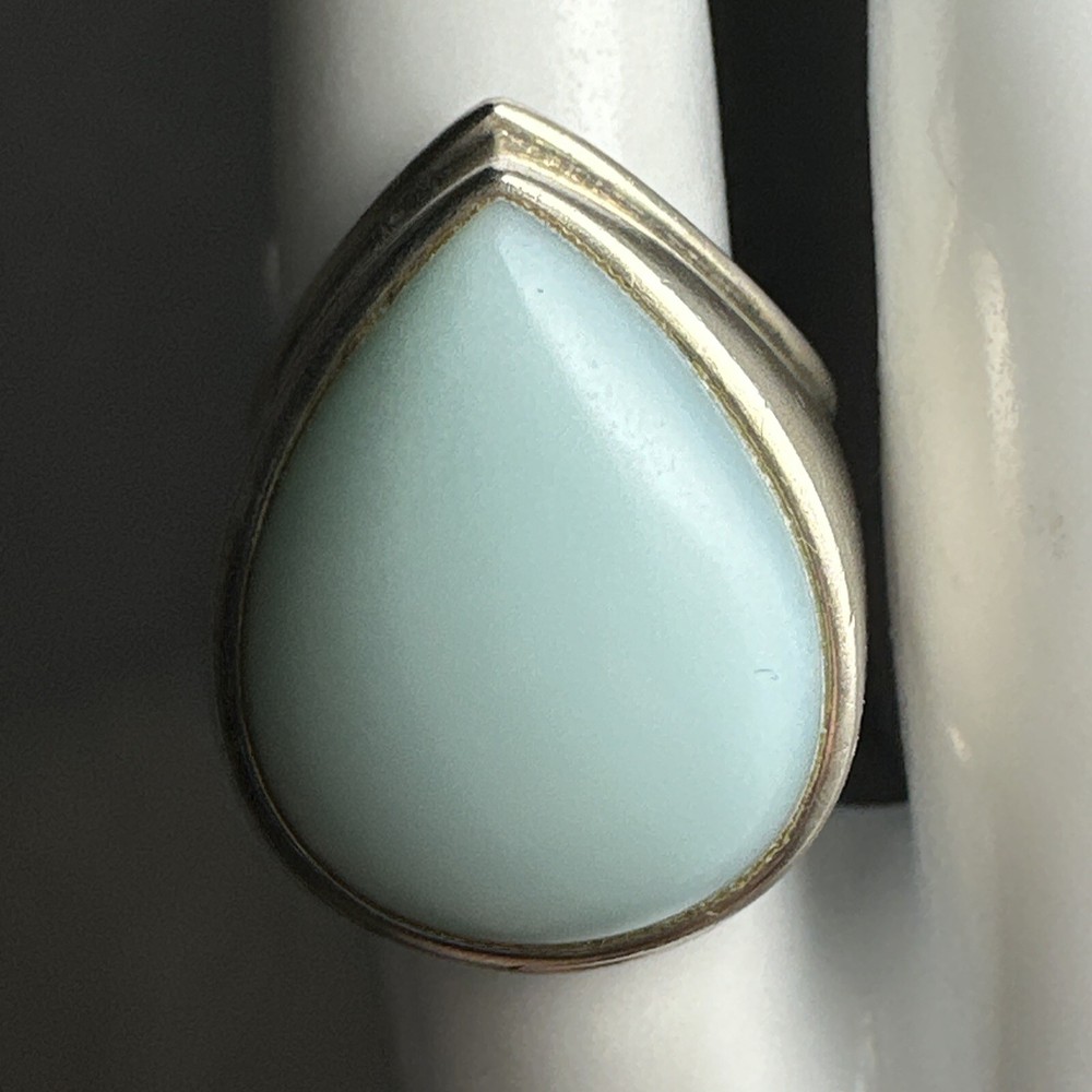 Beautiful sterling silver designer signed turquoise ring size 8