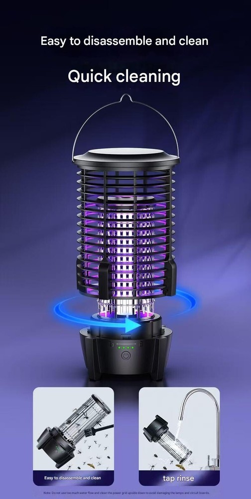 Bug Zapper Outdoor, Detachable Mosquito Zapper, black