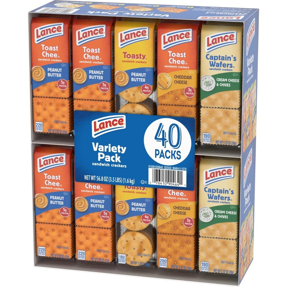 Lance Variety Pack Sandwich Crackers, 40 pk.