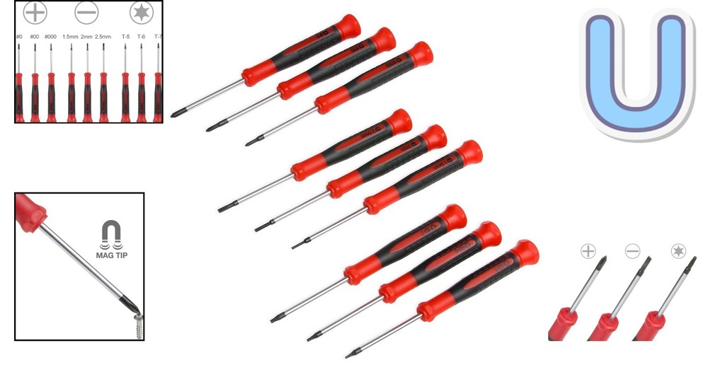 9-Piece Precision Screwdriver Set | Durable Chrome Vanadium with Magnetic Tips