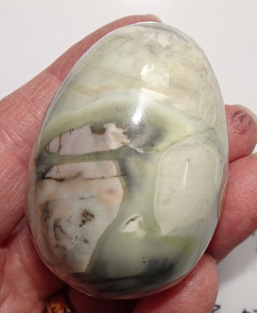 Silver Leaf Jasper 1 3/4 inch tall Egg sc101