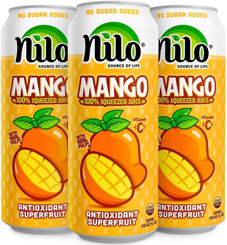 Pure Mango Juice with Real Fruit Pulp, 12 Pack, 100% Authentic Taste