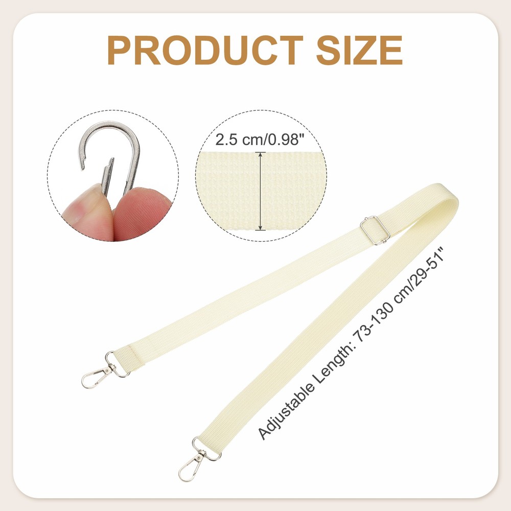 Purse Strap Replacement 1 Inch, Bag Strap for Canvas Bag Handbag, Beige