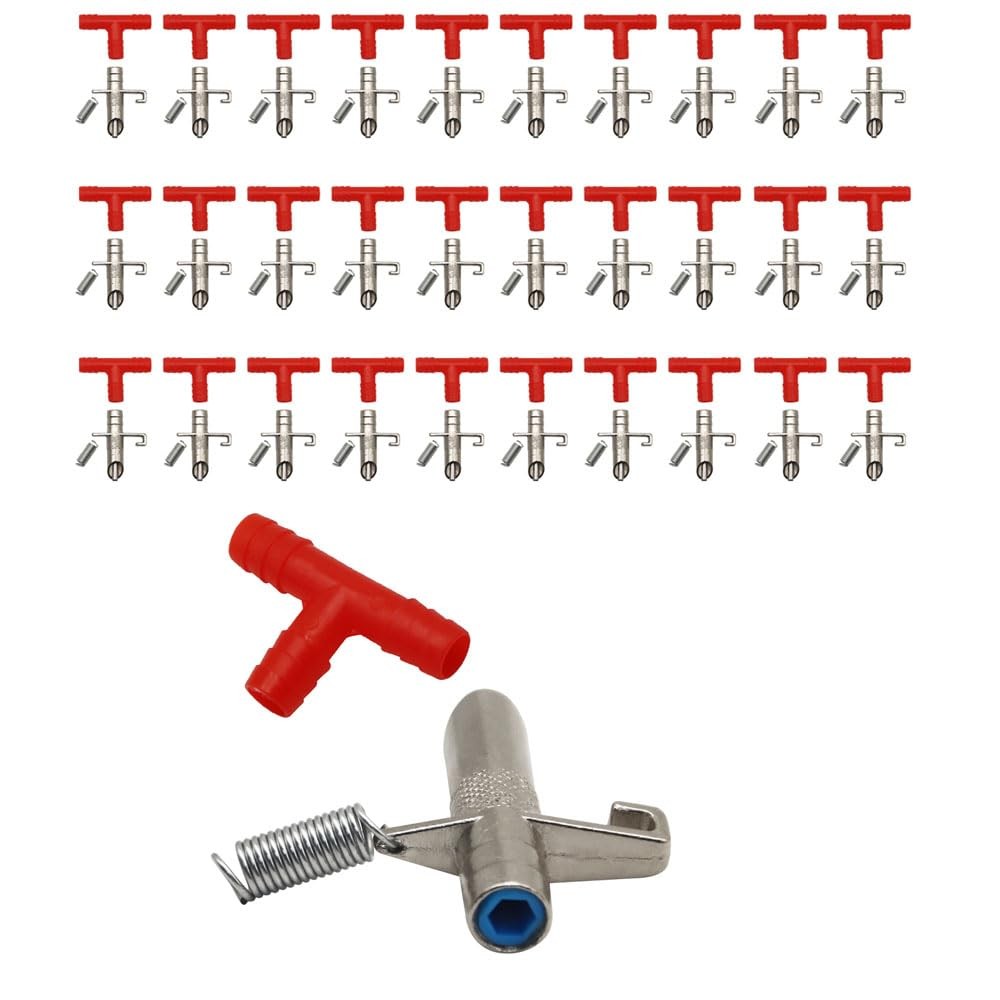 Automatic Rabbit Waterer Drinker Feeder 30sets for Poultry Rats Guinea Red