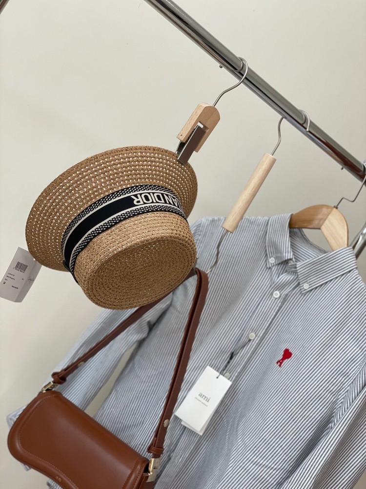 Letter logo woven fabric sun hat