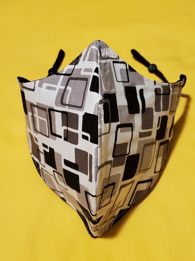 Neutral Squares Adjustable Face Mask