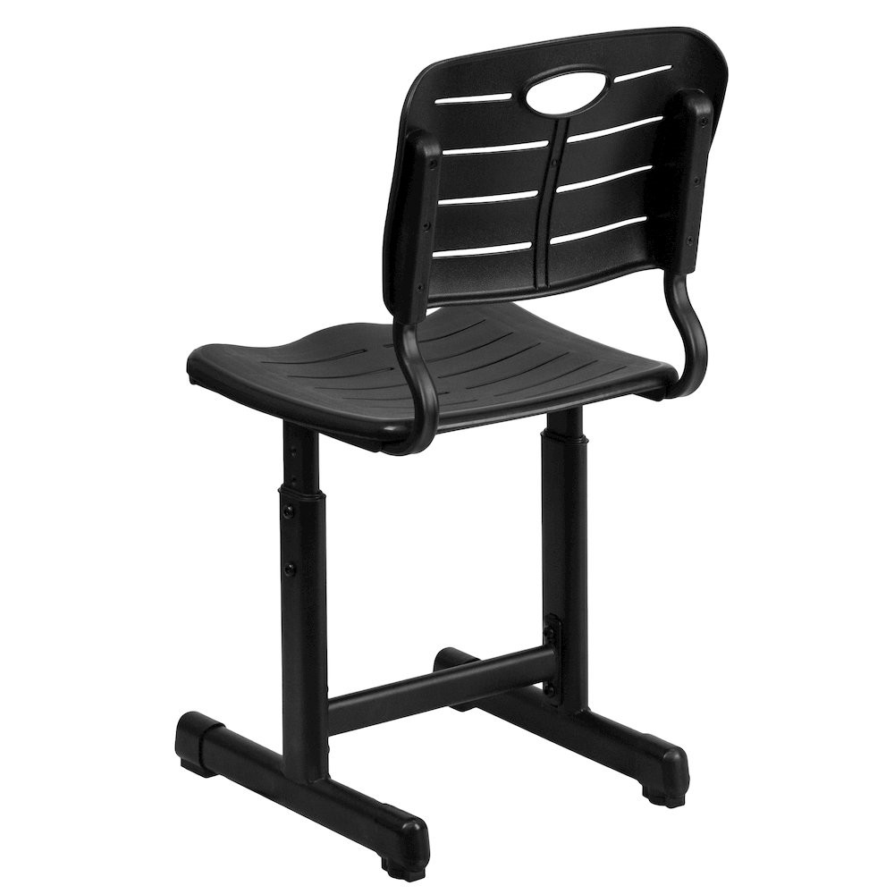 Black Student Chair with Black Pedestal Frame