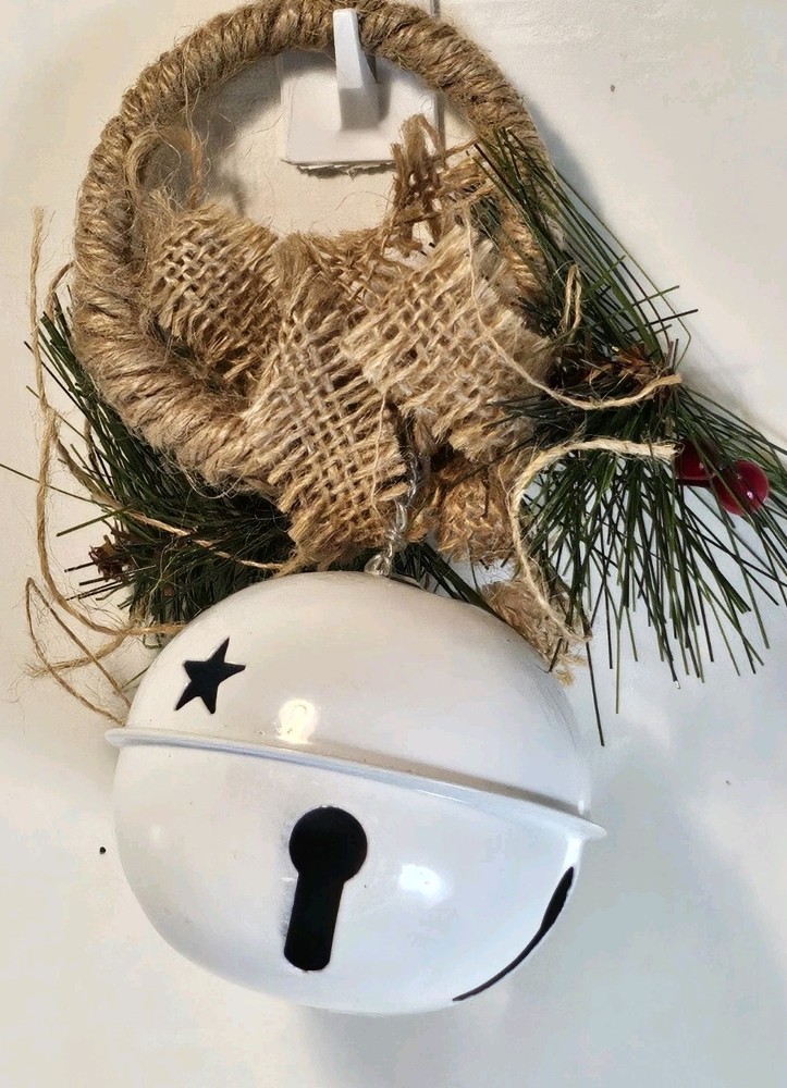 LARGE White Jingle Bell Ornament