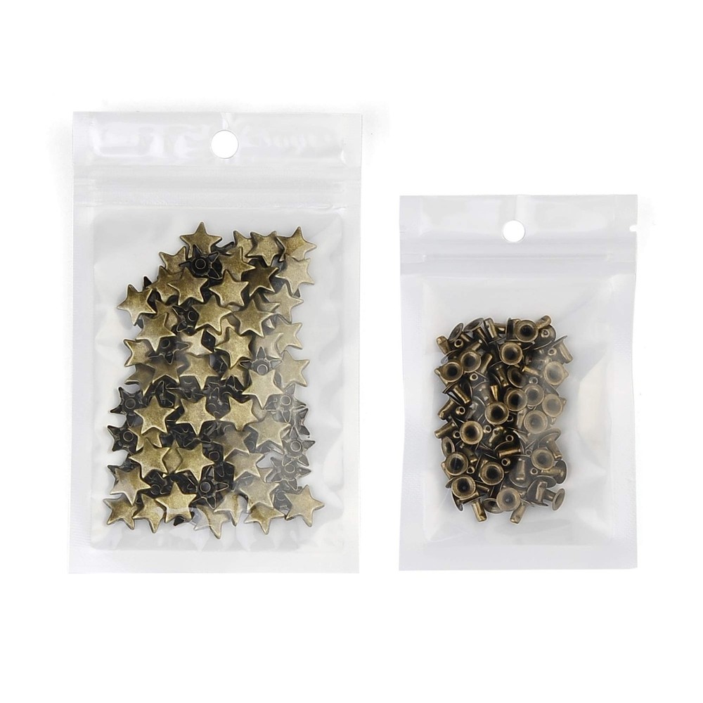 100 Sets 12MM Bronze Star Rivets for Leather Star Rivet Studs Garment Rivets ...
