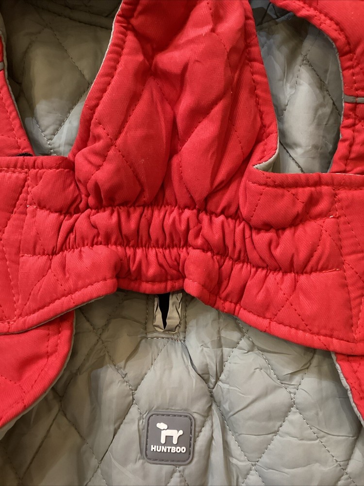 Huntboo Dog Jacket Size Large Red/grey
