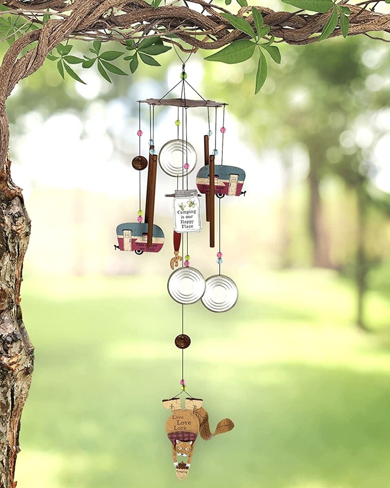 Squirrel Wind Chime Sunset Vista Metal 39x6” Camper rustic