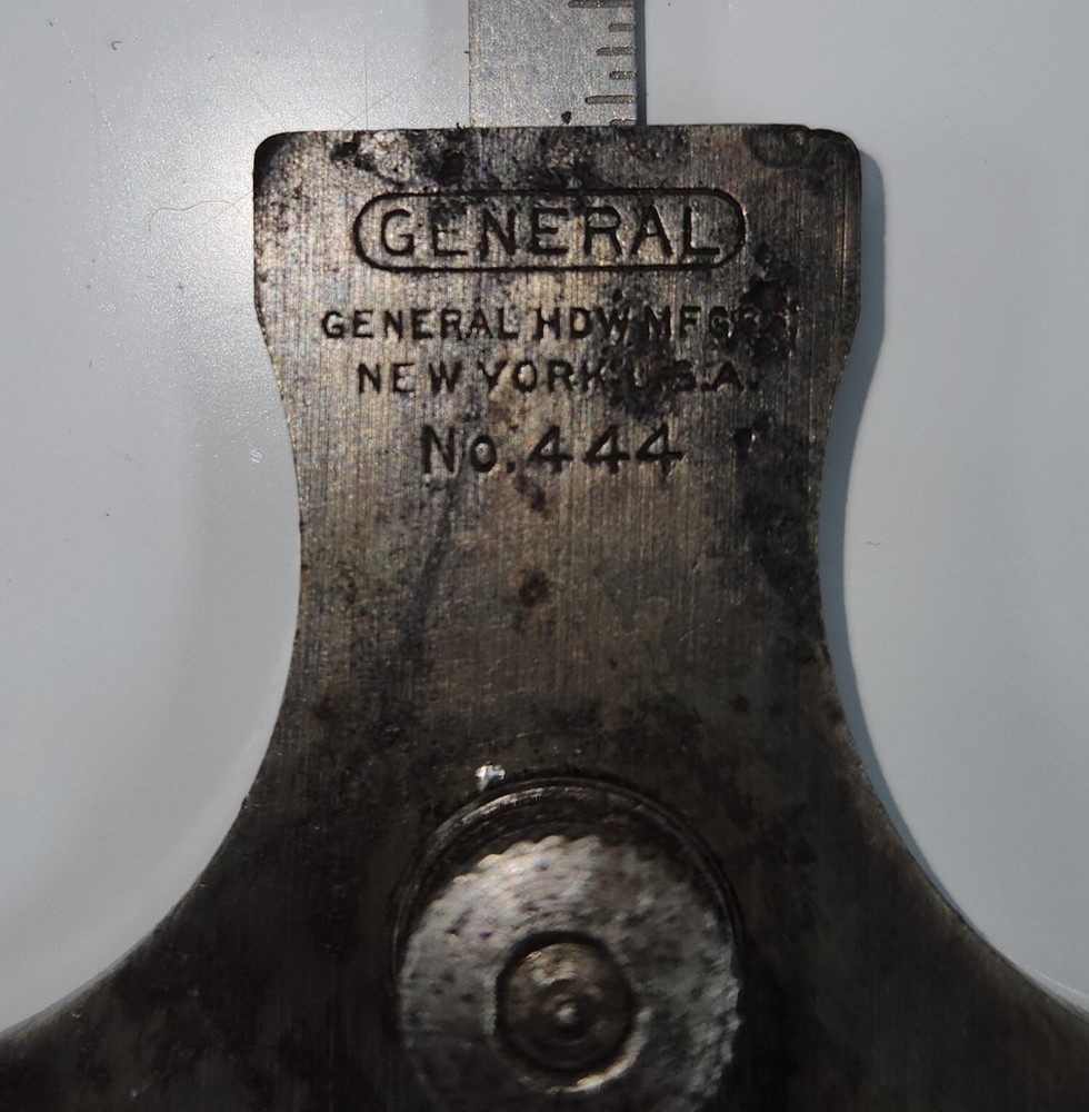 Vintage 6" General Hardware No 444 Depth Gage with Protractor Rule