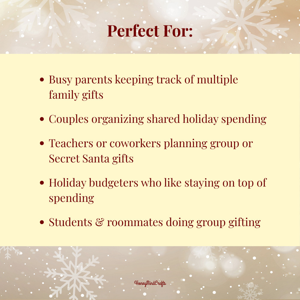 Christmas Gift Tracker Spreadsheet | Christmas Planner Printable List
