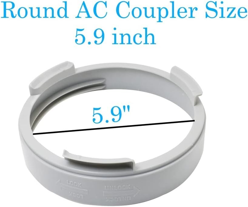 Compact 5.9 inch Exhaust Hose Coupler for Portable AC Units - Simple Setup