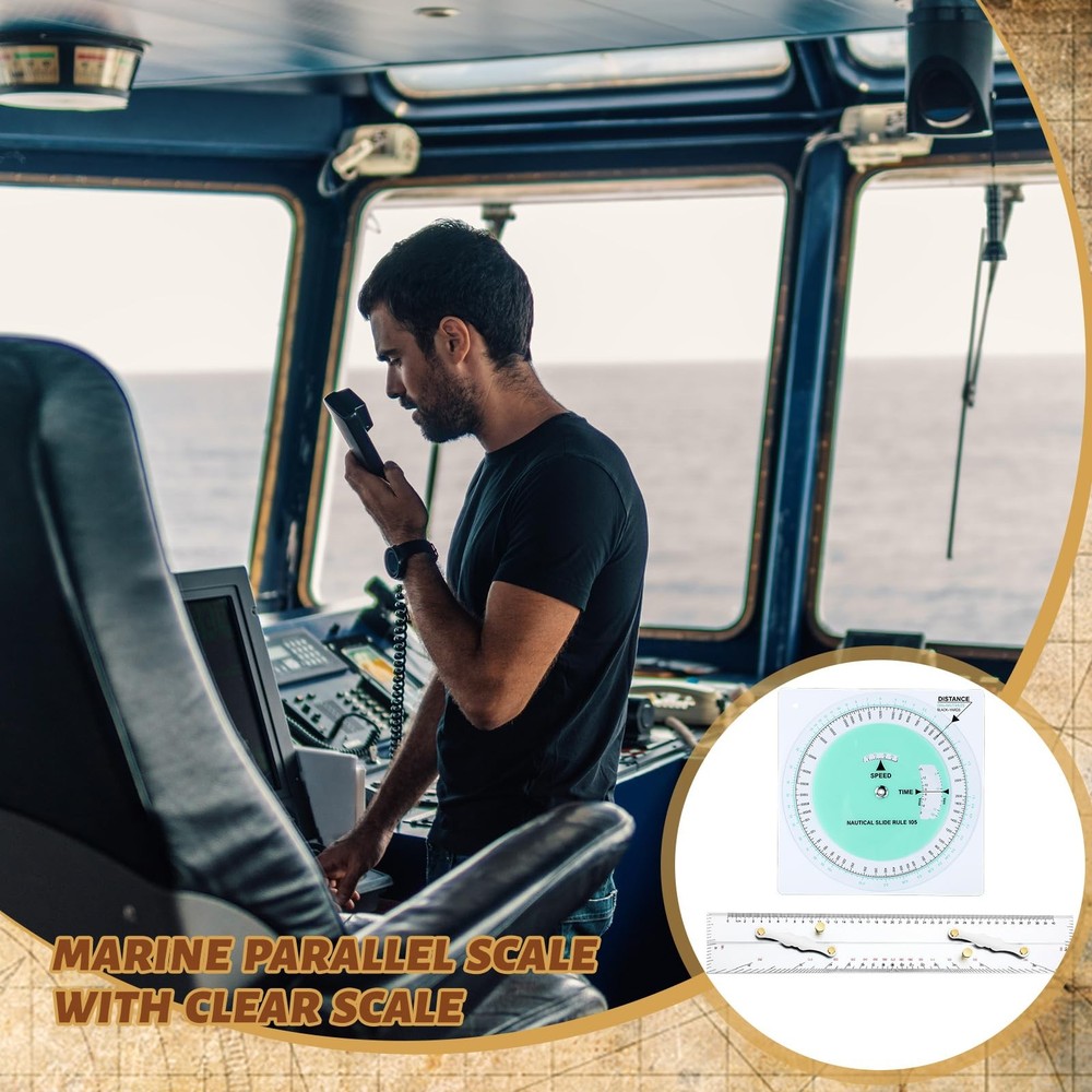 3 Pcs Navigation Kit, Basic Navigation Set Include 18" Parallel Ruler with Cl...