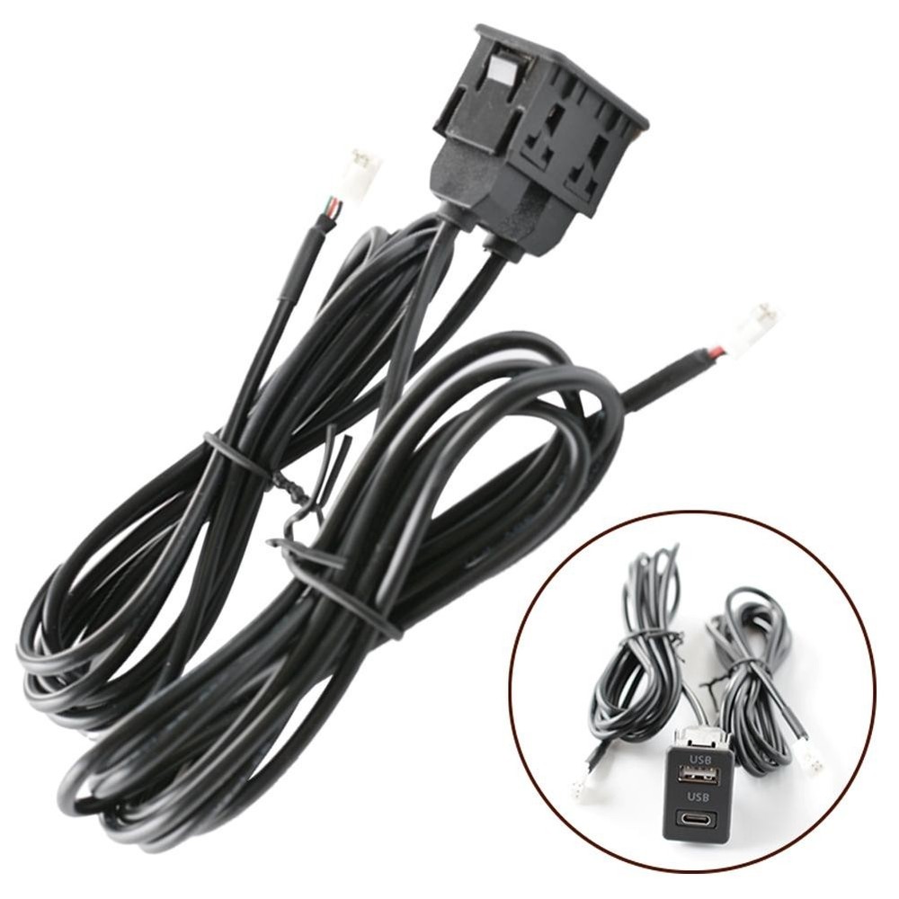 Non Deformation Car for DASH Mount USB+TYPEC Panel Extension with 145cm Cable