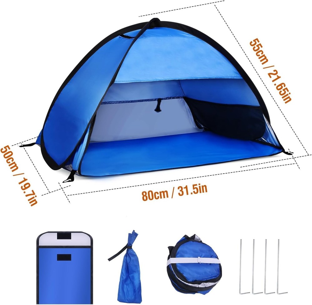 Portable UV Shield Mini Tent for Pets - Automatic Canopy, Lightweight 31.5in