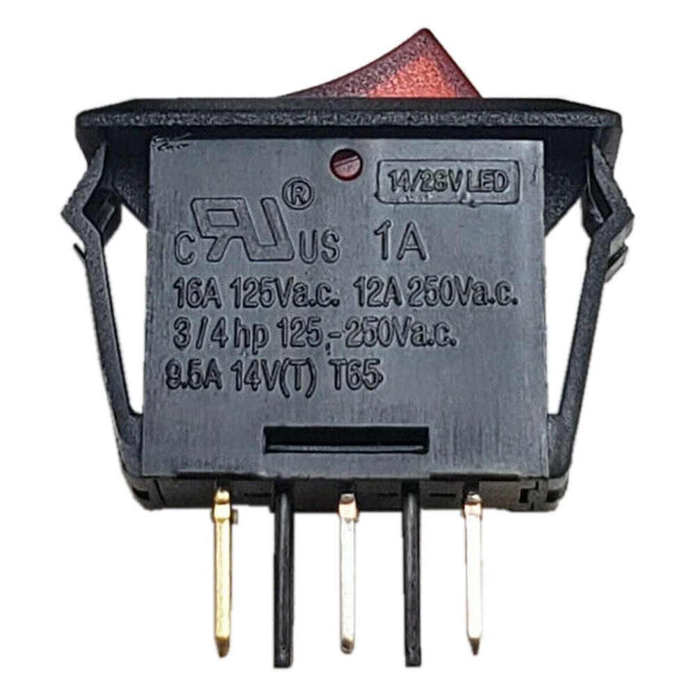 Creative Products Group Rocker Switch with Red Light for RVs, Black