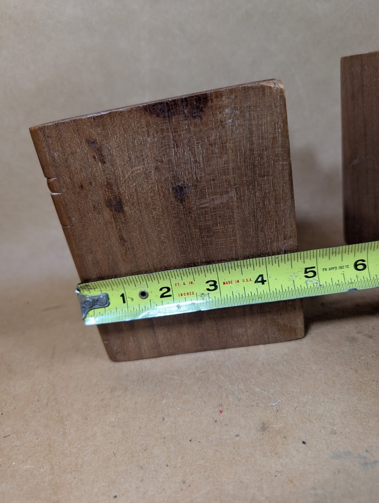 vintage wooden book shaped bookends