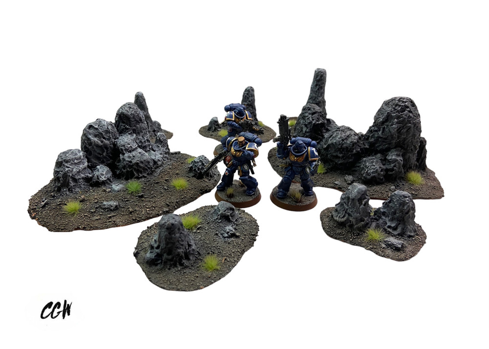 Warhammer Wargames / Battlefield Tabletop Rocks Terrain