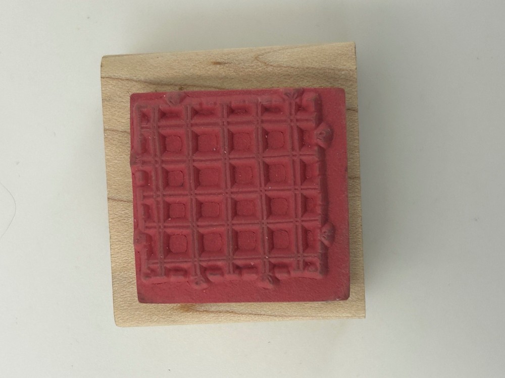 DOTS Wood Mounted Rubber Stamp Grid Waffle Pattern NTB 1.5" Card Making