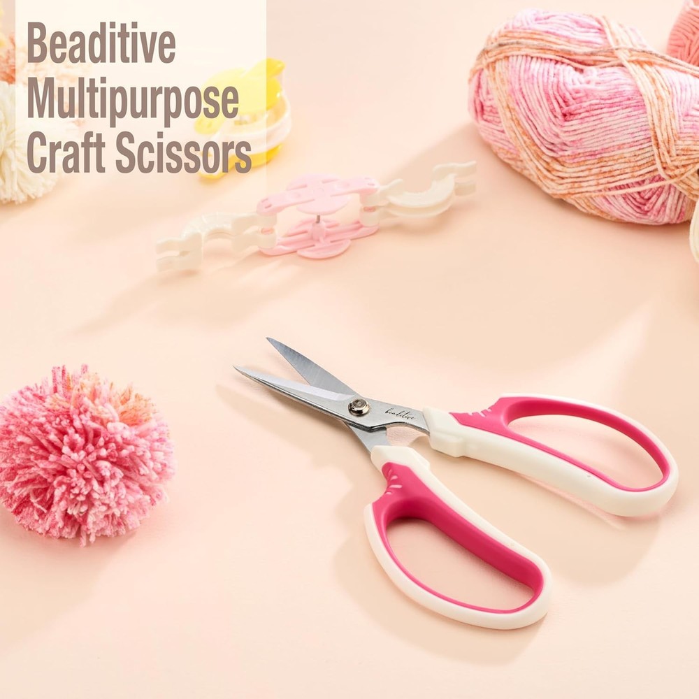 Beaditive Multipurpose Craft Scissors - High-Leverage Crafting Scissors with Sha
