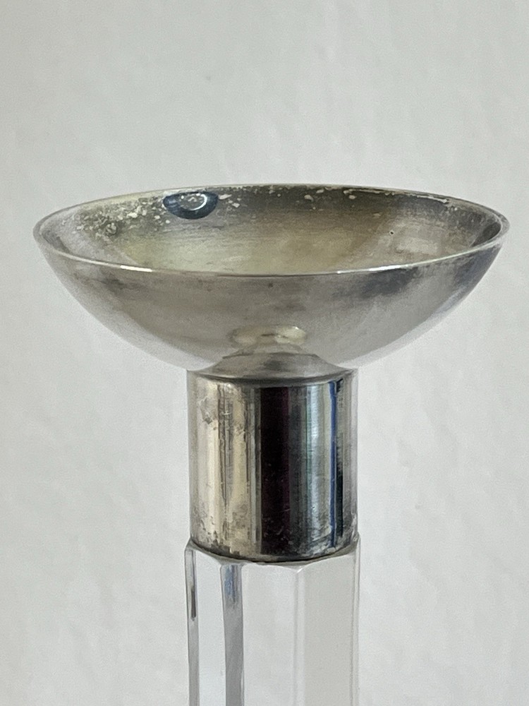Vintage Silverplate and Crystal Candlesticks