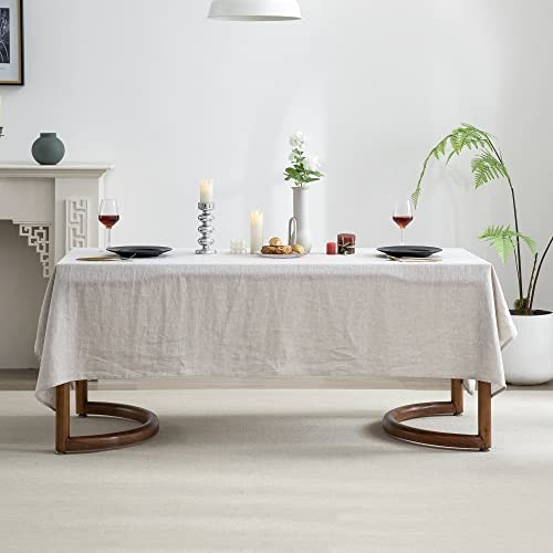 100% Pure Linen Rectangle Tablecloths 144" x 60" (Rectangular) Natural Linen