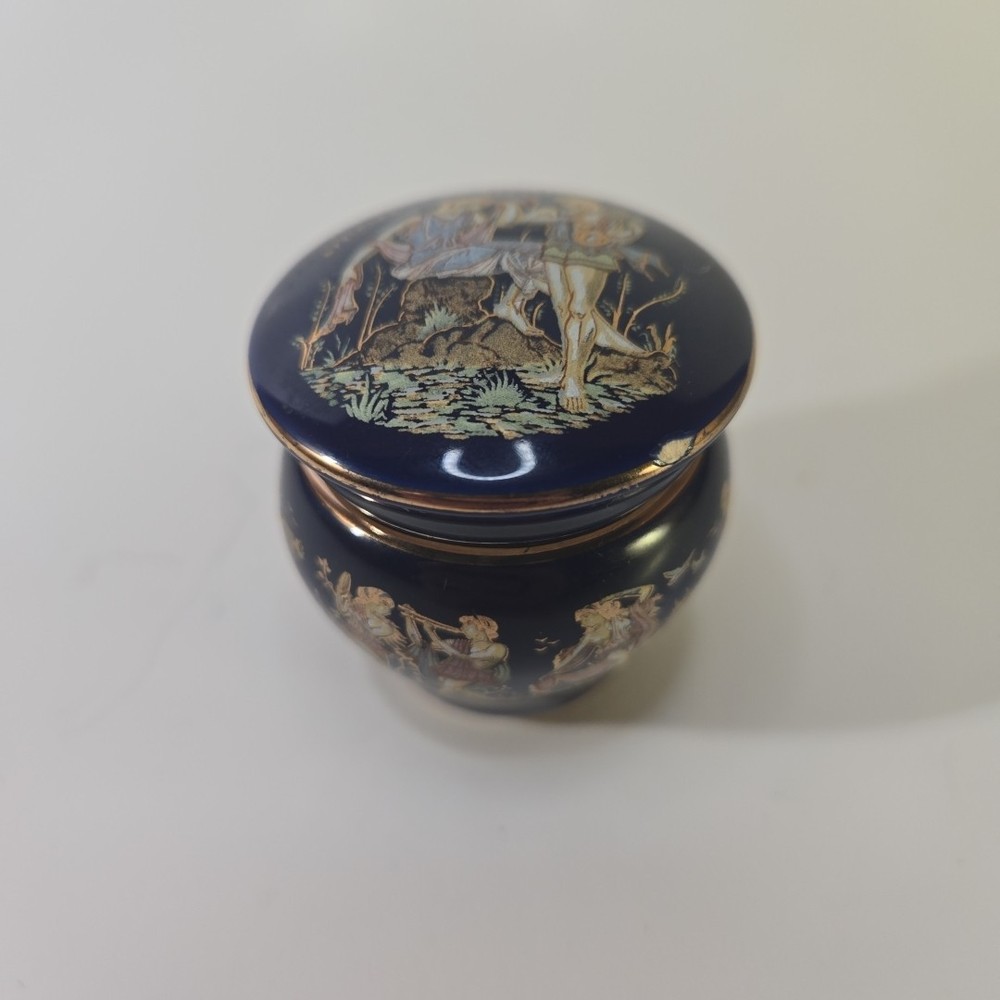 Vintage Greek Bardaco Ceramic Decorative Solid Ointment Bottle