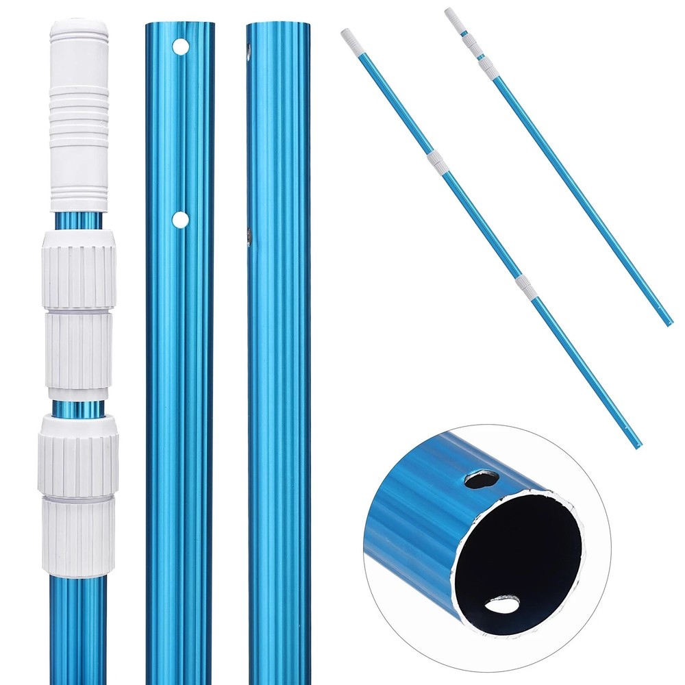 12 Ft Telescopic Pool Cleaning Pole Adjustable 3 Piece Expandable