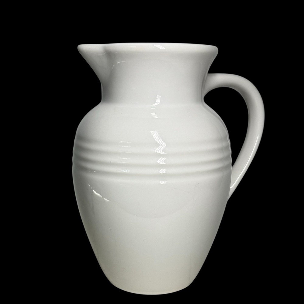 Vintage Le Creuset Stoneware White Pitcher