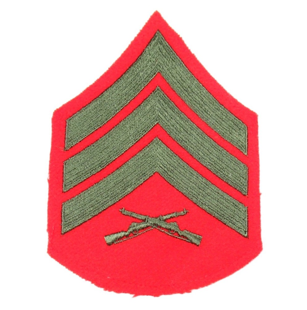 USMC Sergeant Infantry Vintage Rank Patch Embroidered Felt Sew On
