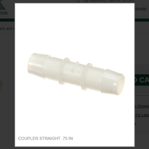 COUPLER STRAIGHT .75 IN # 9091177-01