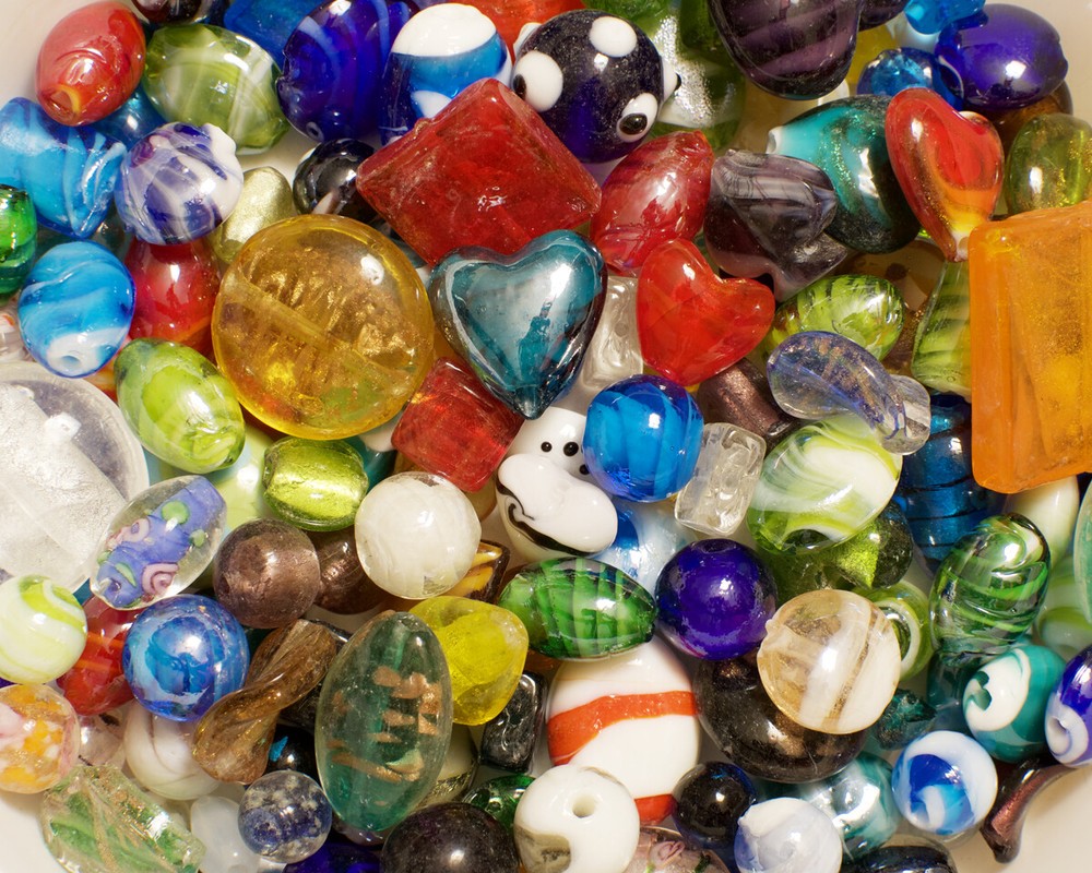 Lampwork Beads, 2# bulk, Mixed Styles/Colors, Handmade Glass, custom orders