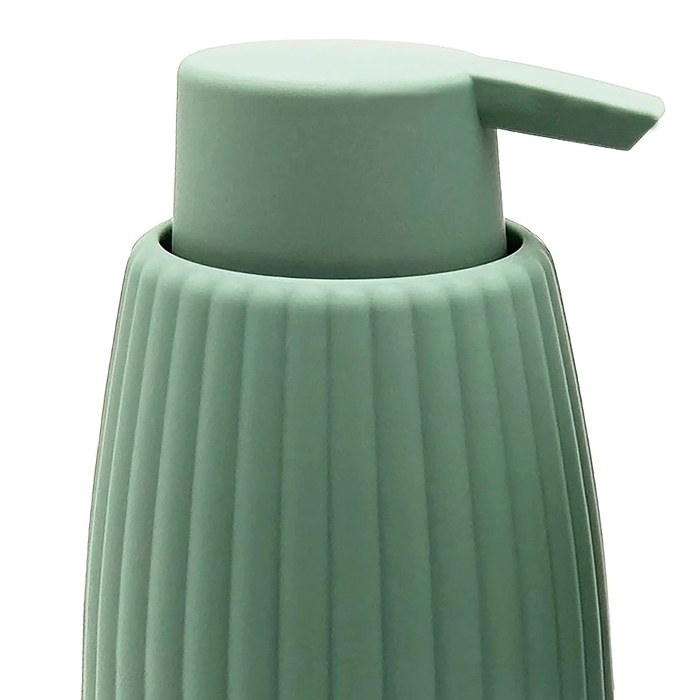 Rubberized Plastic Ribbed Soap Pump Green