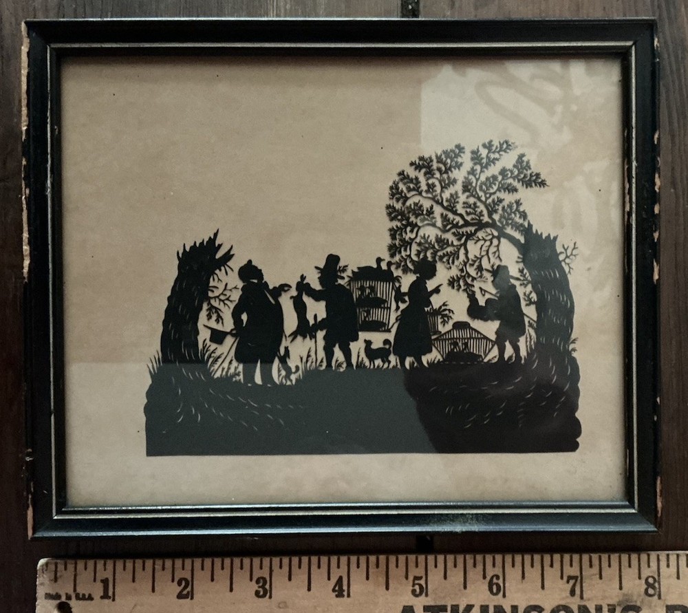 Antique Original Art Work, SCHERENSCHNITTE, Hand cut In Original Frame