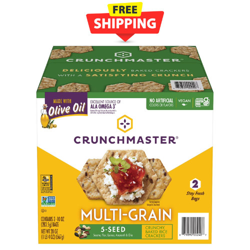 Crunchmaster 5 Seed Multi-Grain Cracker, 10 oz., 2 pk.