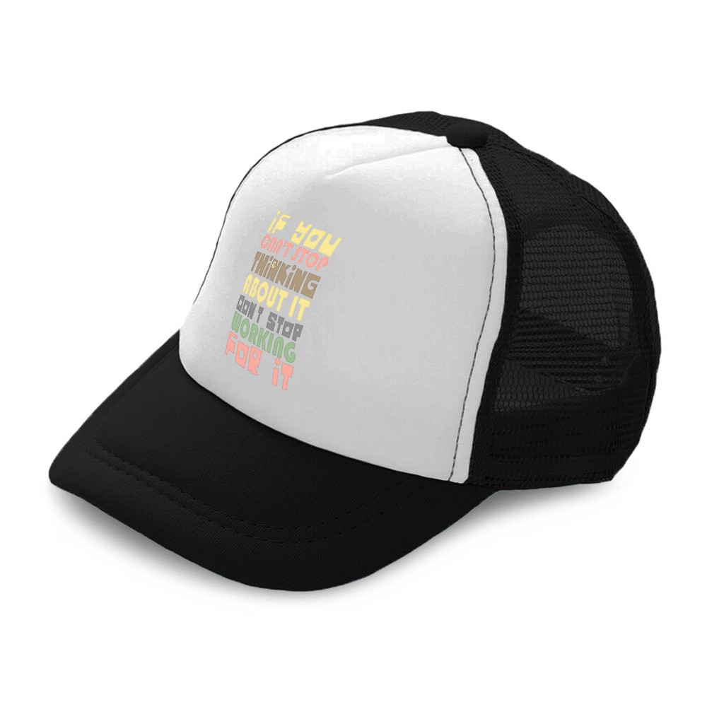 Kids Trucker Hat Stop Thinking About It Stop Working for It Polyester Adjustable