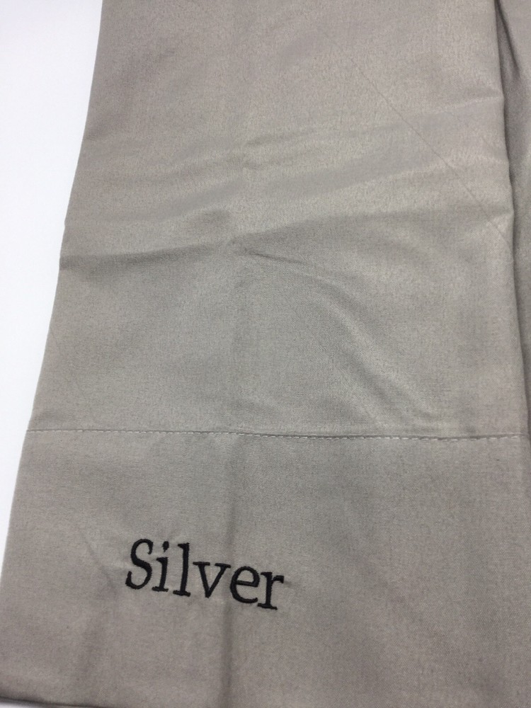 Pillowcases Pair Silver Unused Standard Size Cotton Blend