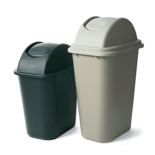 Rubbermaid 7 Gallon Gray Trash Can Durable Plastic Space Efficient For Home O...