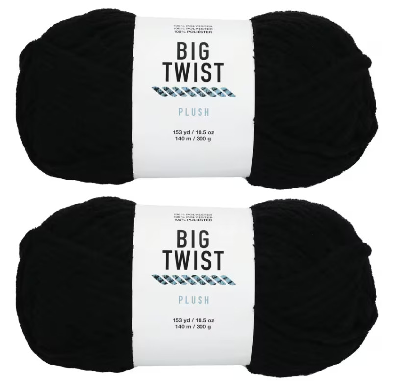 2 Skeins Solid Color Blanket Polyester Yarn, BIG TWIST